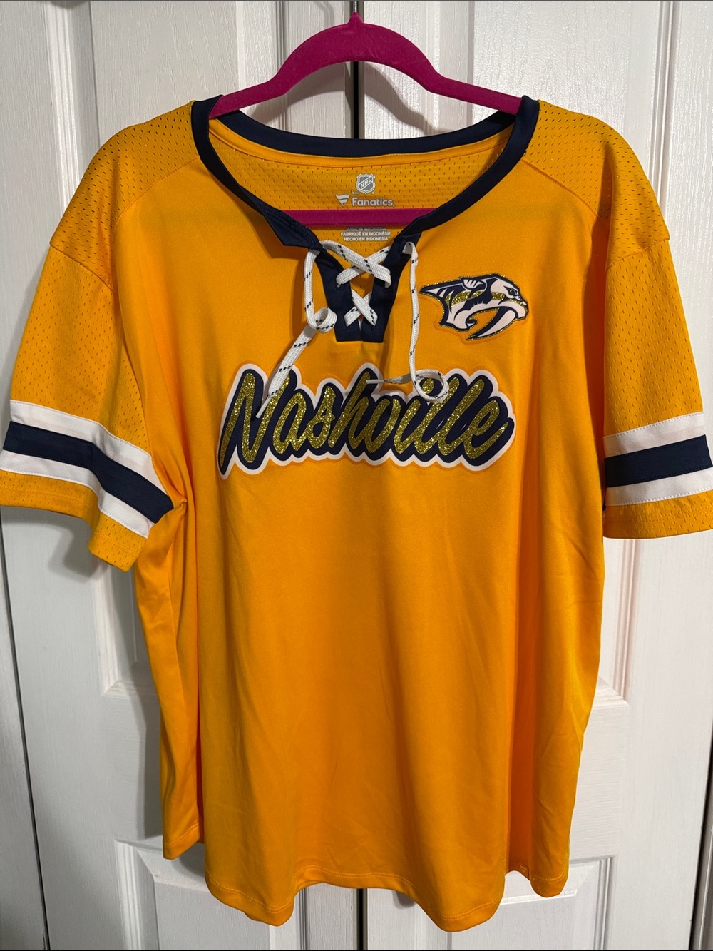 💛 Nashville Predators Glitter Logo Jersey Shirt 💛